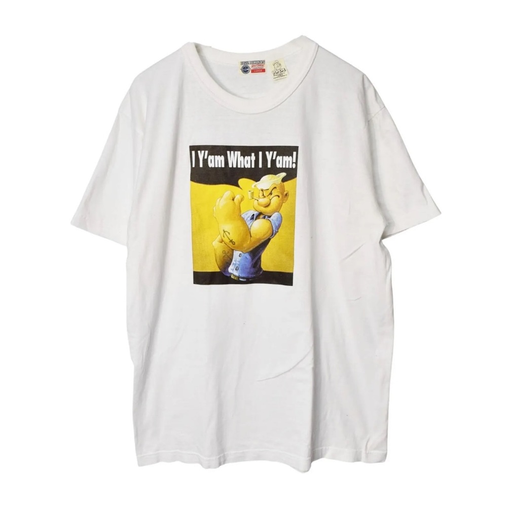 BUZZ RICKSON / POPEYE White graphic t-shirt / From Japan 656 58.5, Size Large L